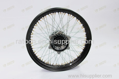 Black motorcycle front disc-brake wheel rims