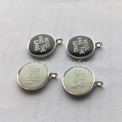 Customized Engraving Logo Safety Pin with Pendant for Brand Clothes Promotion