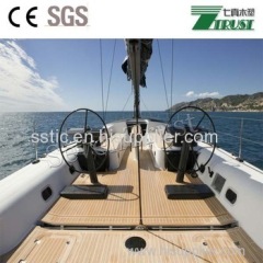 Cheap Synthetic teak wood for boat/yacht/ponton deck floor PVC soft decking wholesale