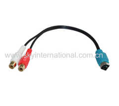 For Alpine KCE-237B Aux Input Cable Fullspeed To 2RCA FEMALE