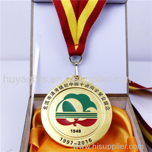 5cm Gold Champion Medal with Ribbon for Anniversary Souvenir