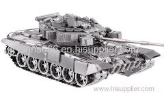 stainless steel T-90 battle tank 3D jigsaw