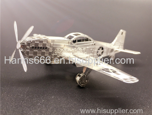 stainless steel P-51 Mustang 3D jigsaw