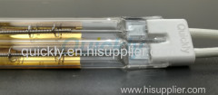 High temperature twin tube halogen quartz emitter