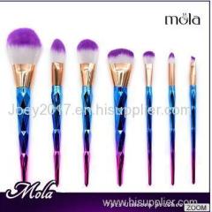 Mola 2017 create your own brand unicorn 7pcs sparking glitter makeup brush set