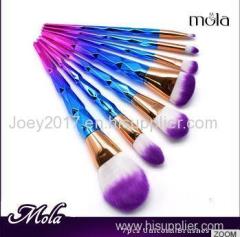 Mola 2017 create your own brand unicorn 7pcs sparking glitter makeup brush set