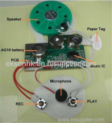 Factory Price Greeting Card Recardable voice chip music sound talking musical module