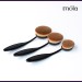 Professional 10 Pcs silver handler Soft Oval Toothbrush Makeup Brush Sets