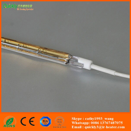 Single tube short wave infrared quartz heater lamp