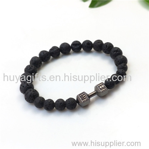 Hot Sale Men Dumbbell Bead Bracelet for Gym Club Promotion