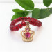 Crown Shape Princess Girl Bracelet with Red Bead Children Jewelry Gift