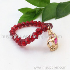 Crown Shape Princess Girl Bracelet with Red Bead Children Jewelry Gift