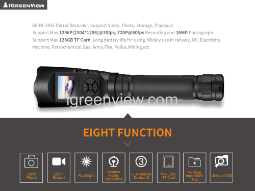 16megapixels LED flashlight camera DVR support WIFI / GPS /IP65