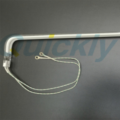 L shaped quartz tube heater with white reflector