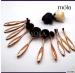 Hot sale rose gold metal handler Toothbrush Shaped Foundation Power Makeup Oval