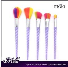 New Arrival hot sale 5pcs rainbow makeup brush synthetic brush knots