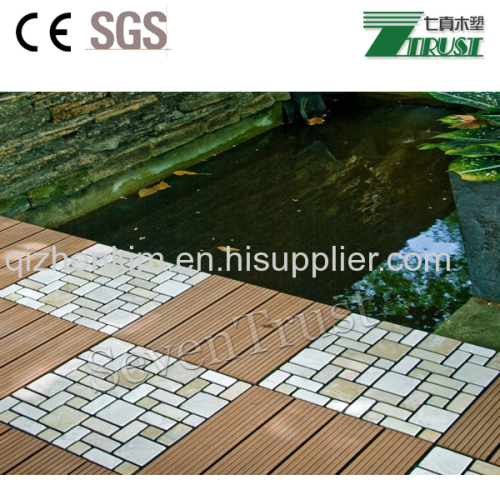 Eco-friendly Recycled DIY wood plastic composite decking for garden decoration