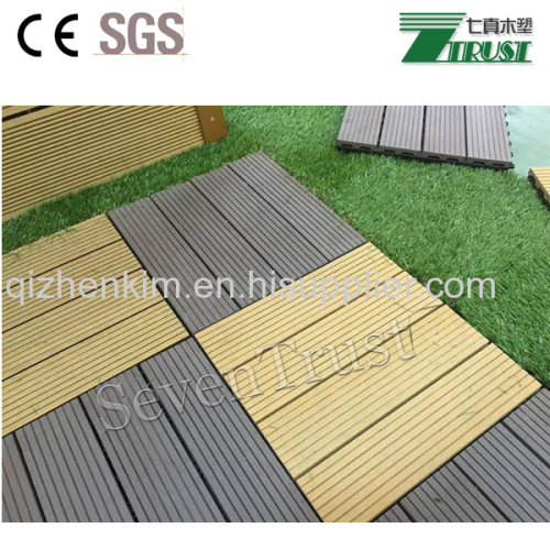 Waterproof and anti-slip interlocking WPC DIY decking tiles