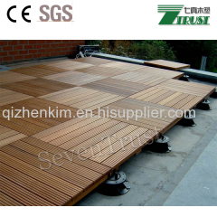 Outdoor WPC decking tiles interlocking plastic decking tile for rooftop garden and balcony