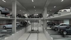 Four post central stack parking system