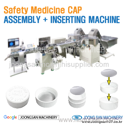 Safety medicine assembly and liner inserting machine
