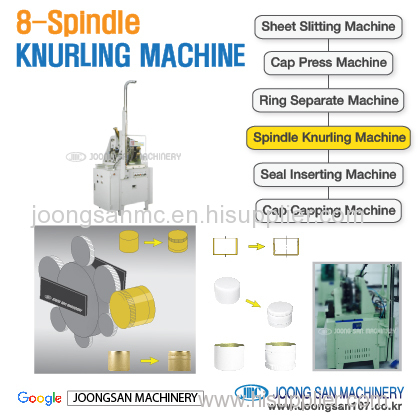Aluminum cap knurling machine