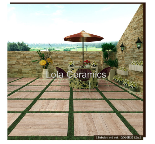 Babylon old oak Wooden Like Outdoor Tiles 2cm Thickness Lola Ceramics Foshan China Light