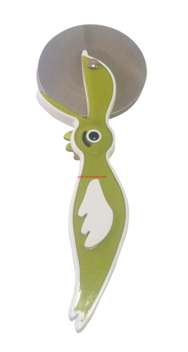 two tone/color double injection plastic bird shaped pizza cutter