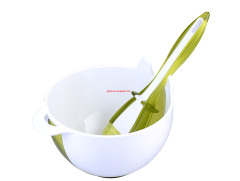 two tone/color double injection plastic baster bowl with silicone brush