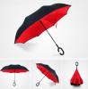 190T pongee double layer C handle reverse inverted umbrella upside down umbrella for cars