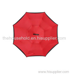 190T pongee double layer C handle reverse inverted umbrella upside down umbrella for cars