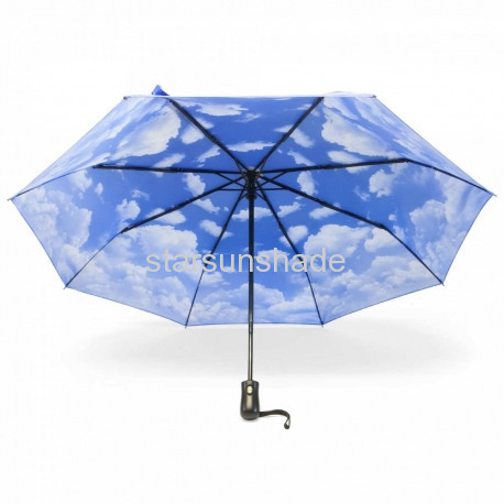 full color printing folding umbrella with sky cloud