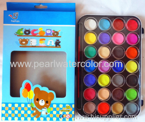 28 colors Watercolor Paint Cake Palette