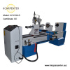 CNC control wood turning lathe machines with engraving spindle