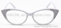 Women cat eye eyewear acetate optical frame glasses newest trendy optical frames with crystal