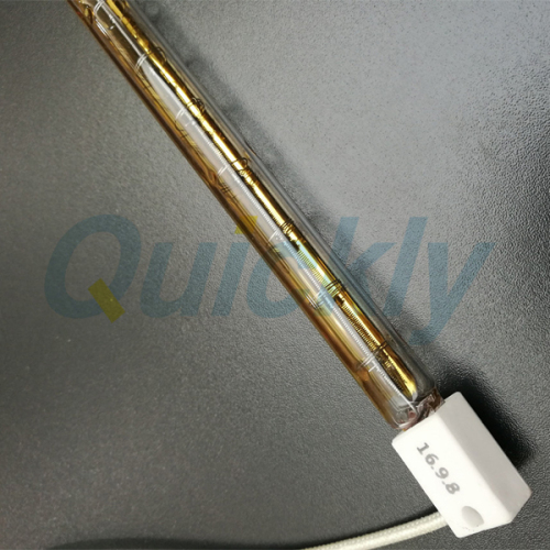 single tube short wave infrared emitter with gold reflector
