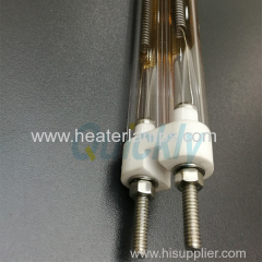 quartz heater lamp with nickel-chrome alloy coiled element