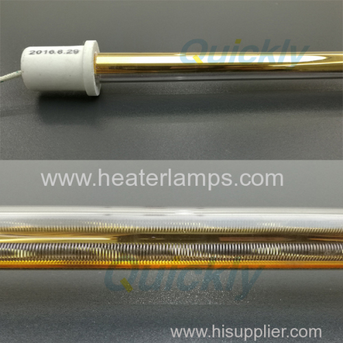 quartz glass medium wave infrared heater with gold reflector