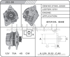 AUTO ALTERNATOR MOTOR FOR HYUNDAI ELANTRA MOTOR