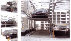 Four-post hydraulic operated parking lift