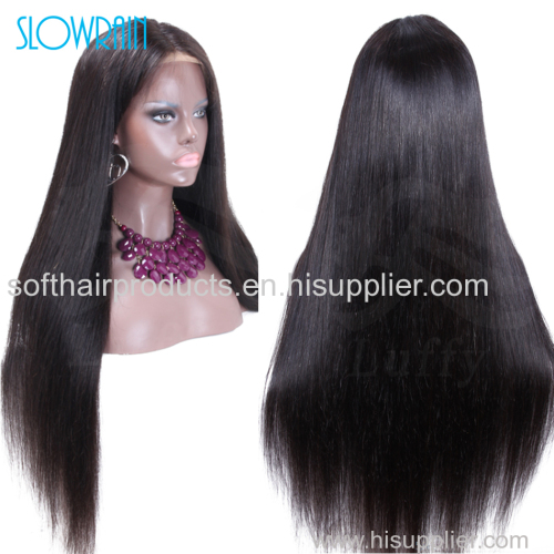 Virgin brazilian human hair silky straight full lace wigs for fashion women