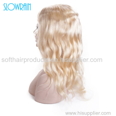 Blonde color 4X4Silk Base Full Lace Wig Virgin Brazilian Body Wave Glueless Silk Top Full Lace Wig Baby Hair White Women