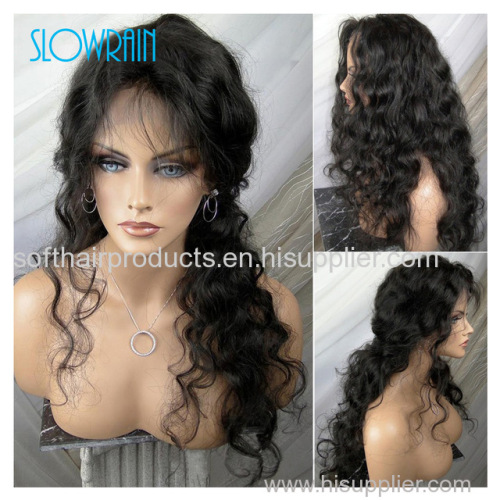 Virgin brazilian human hair body wave wigs for fashion women human hair full lace wigs