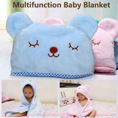 Flannel Baby Blankets Newborn Hooded Animal Blanket Cartoon Envelope Cloak Soft Toddler Swaddle Wrap Bear Bag