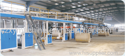 High speed 3/5 Layer corrugated cardboard making plant