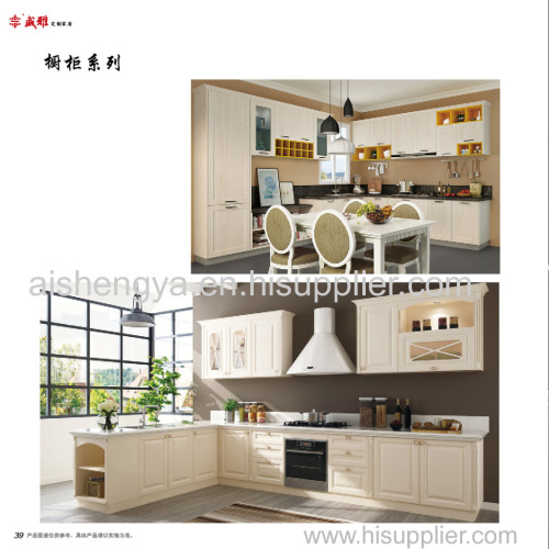 Wooden home furniture Kitchen cabinet and cupboard in natural color and fashion style