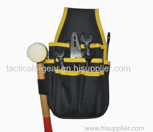 yellow and black tool fanny pack with many compartment