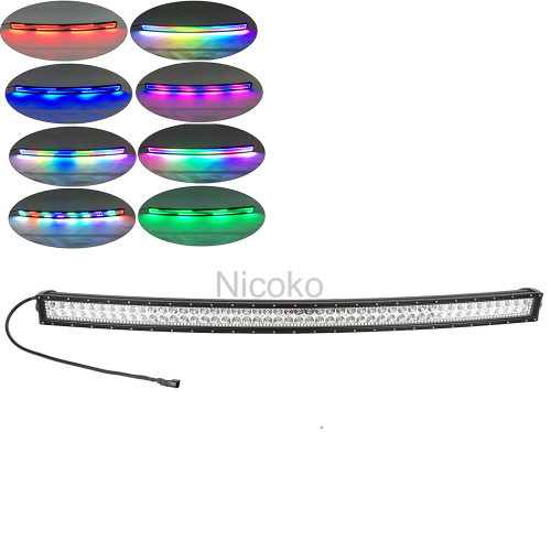 240w curved Off Road LED Light Bar with RGB Halo Chaser Combo Spot Flood