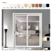 Glass doors and patations in home or hotel Art glass with engraved lines and fine pathes