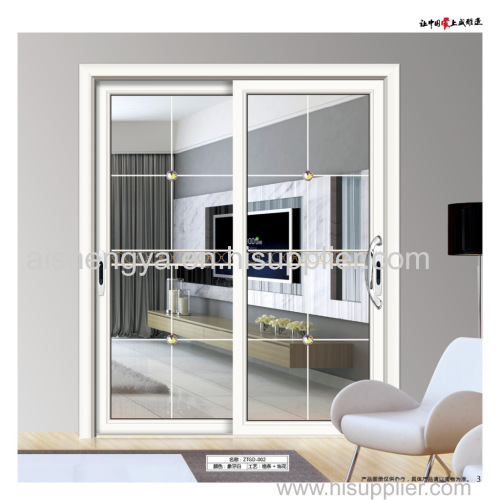 Sliding glass patio door with aluminum frame